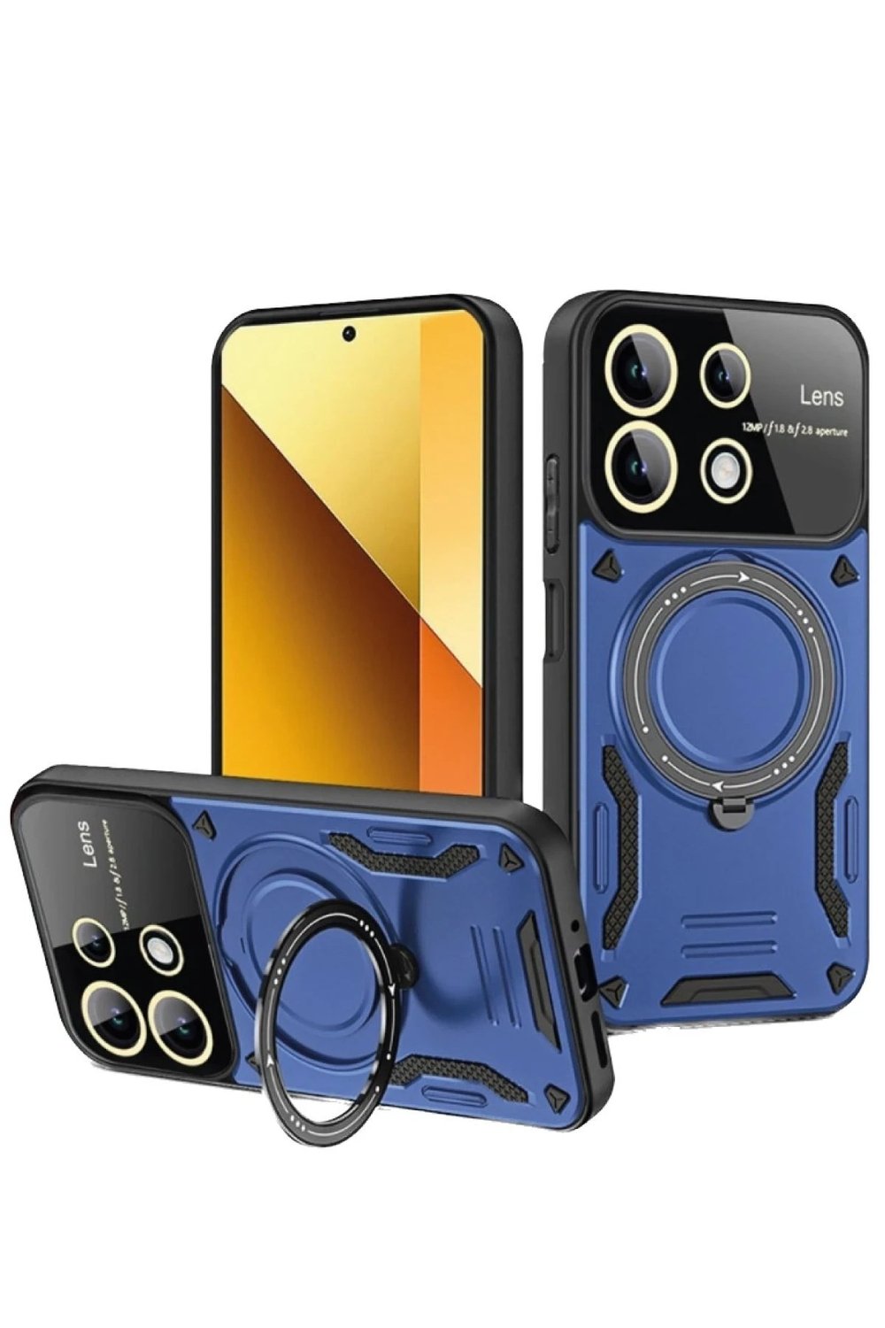 Mey İthalat®   Redmi Note 13 4G Kılıf Joy Lens Standlı Kapak - Lacivert