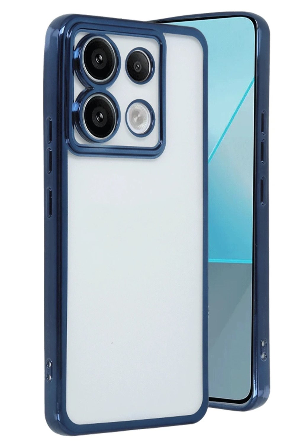 Mey İthalat®   Redmi Note 13 Pro 4G Kılıf  Lensli Silikon - Lacivert