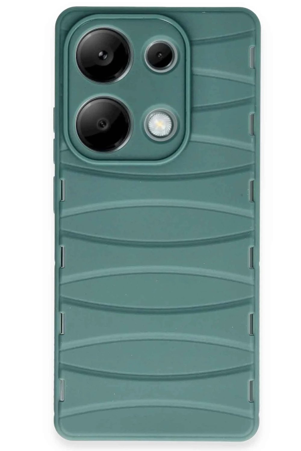 Mey İthalat®   Redmi Note 13 Pro 4G Kılıf Bibercas Silikon Kapak - Koyu Yeşil
