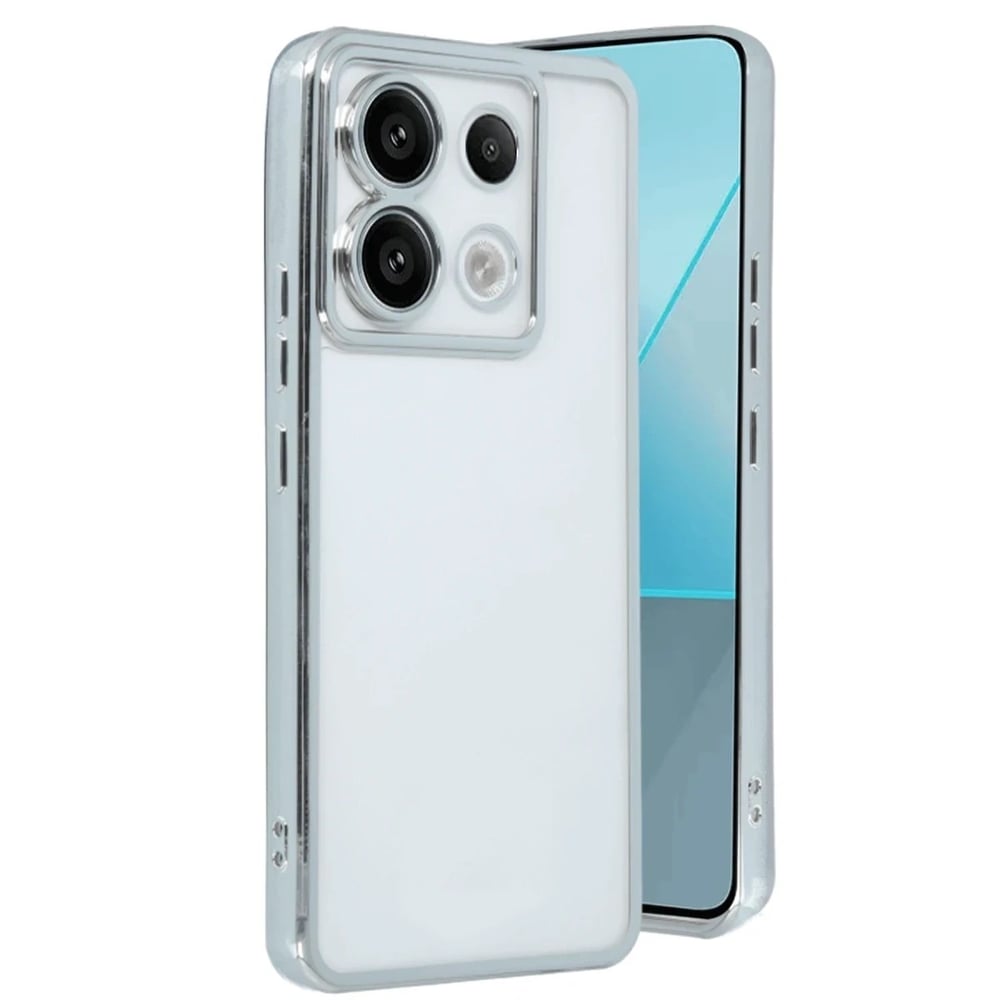 Mey İthalat®   Redmi Note 13 Pro 4G Kılıf  Lensli Silikon - Gümüş
