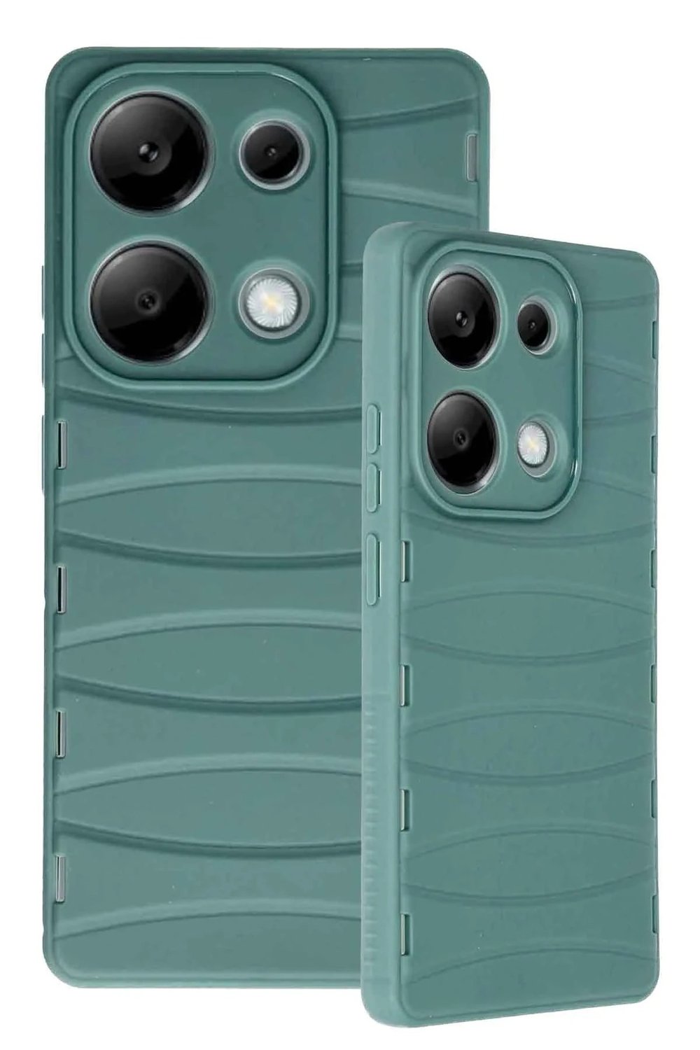 Mey İthalat®   Redmi Note 13 Pro 4G Kılıf Bibercas Silikon Kapak - Koyu Yeşil