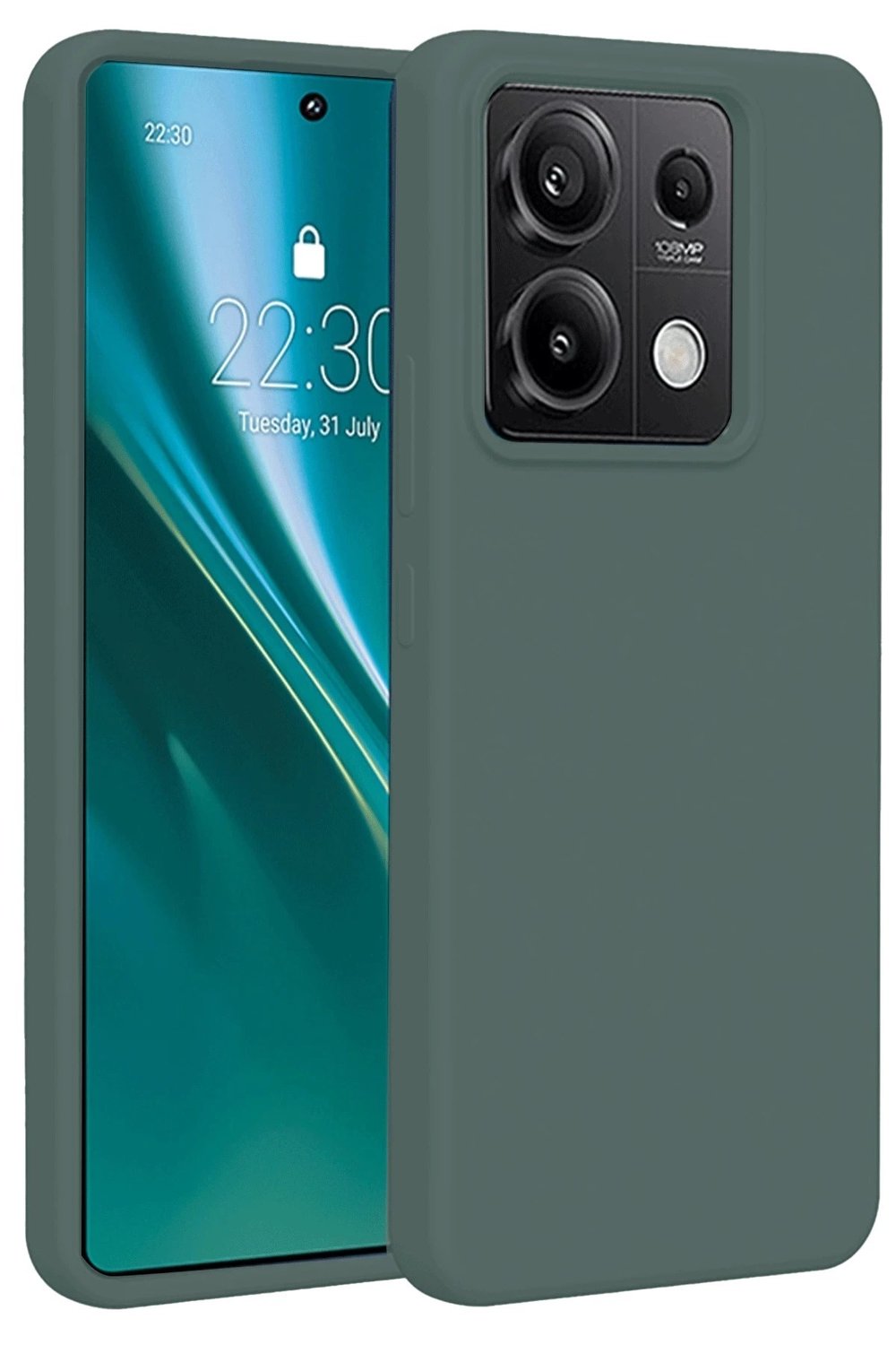 Mey İthalat®   Redmi Note 13 Pro 4G Kılıf First Silikon - Koyu Yeşil