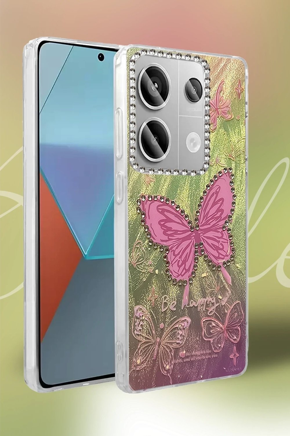 Mey İthalat®   Redmi Note 13 Pro 4G Kılıf Blade Aynalı Desenli Kapak - Desen 1