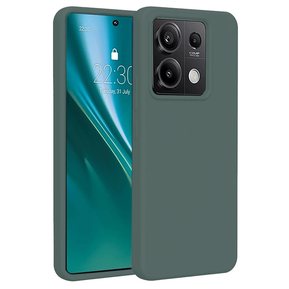 Mey İthalat®   Redmi Note 13 Pro 4G Kılıf First Silikon - Koyu Yeşil