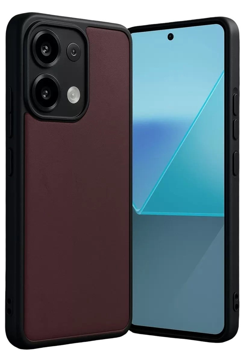 Mey İthalat®   Redmi Note 13 Pro 4G Kılıf Aras Deri Kapak - Bordo