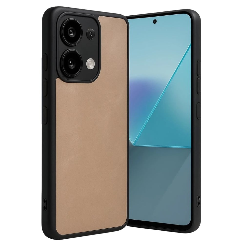 Mey İthalat®   Redmi Note 13 Pro 5G Kılıf Aras Deri Kapak - Pudra