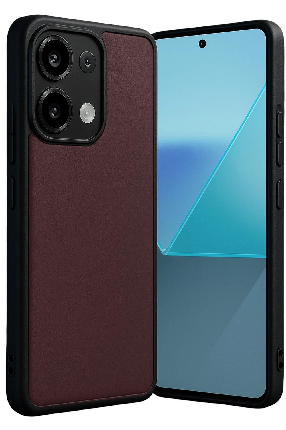Mey İthalat®   Redmi Note 13 Pro 5G Kılıf Aras Deri Kapak - Bordo