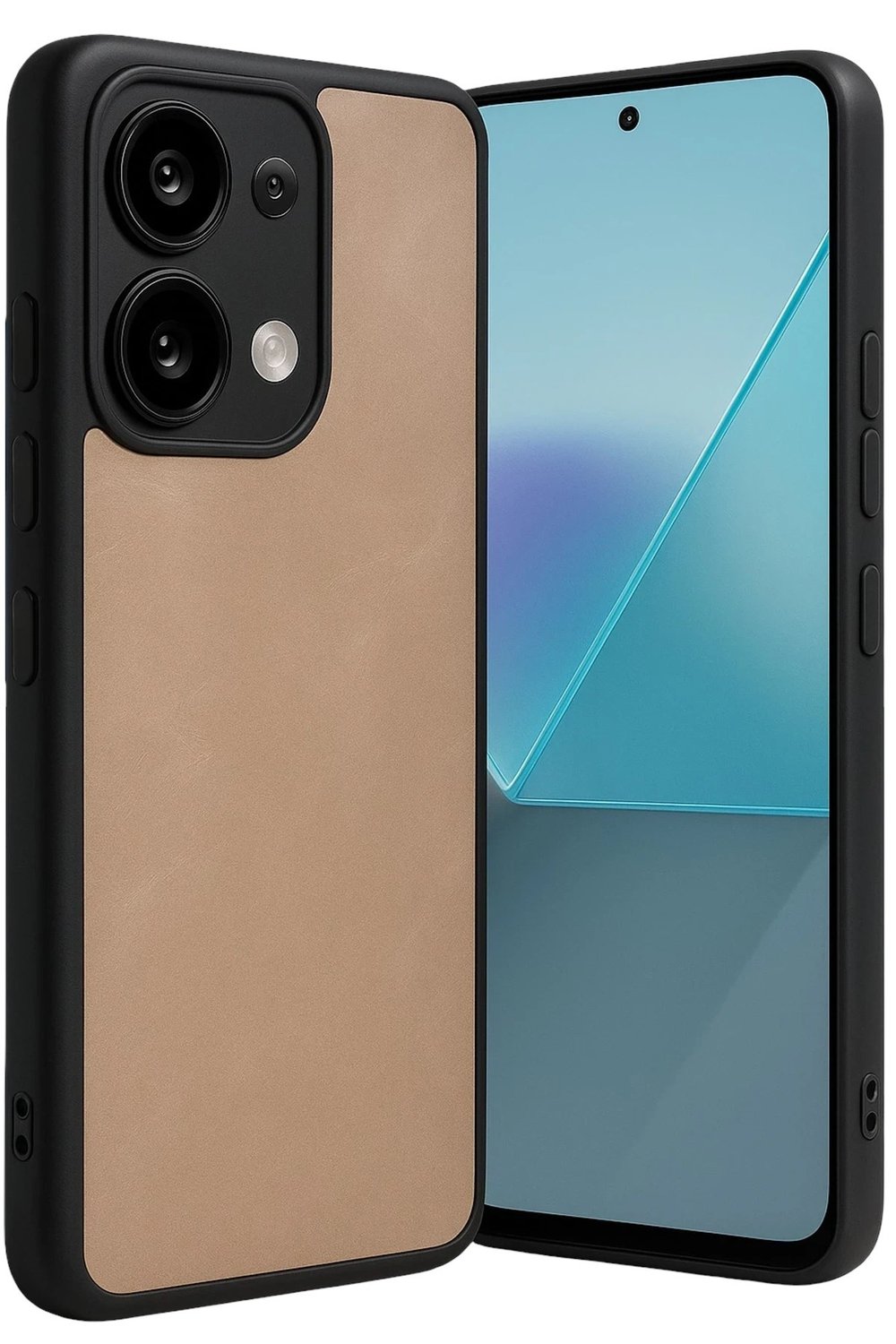 Mey İthalat®   Redmi Note 13 Pro 5G Kılıf Aras Deri Kapak - Pudra