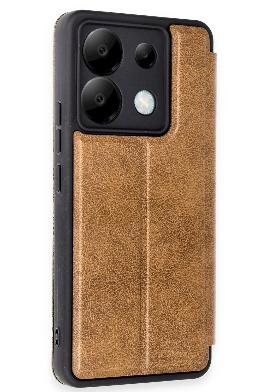 Mey İthalat®   Redmi Note 13 Pro 5G Kılıf Flip Cover - Taba