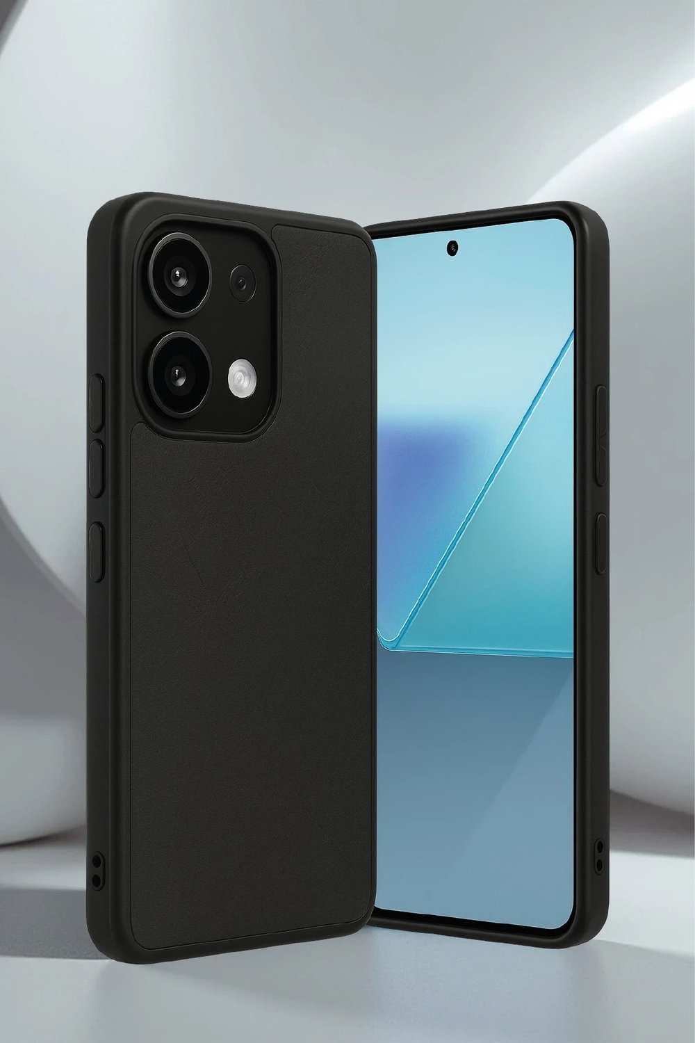 Mey İthalat®   Redmi Note 13 Pro 5G Kılıf Aras Deri Kapak - Pudra
