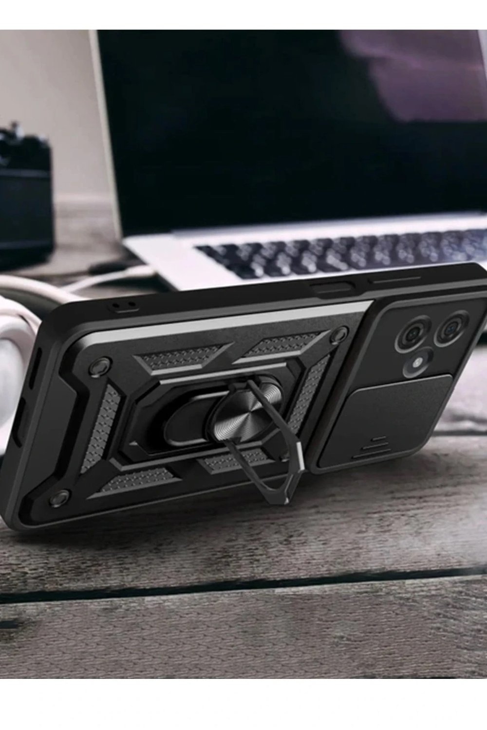 Mey İthalat®   Redmi Note 13 Pro Plus Kılıf Pars Lens Yüzüklü Silikon - Lacivert