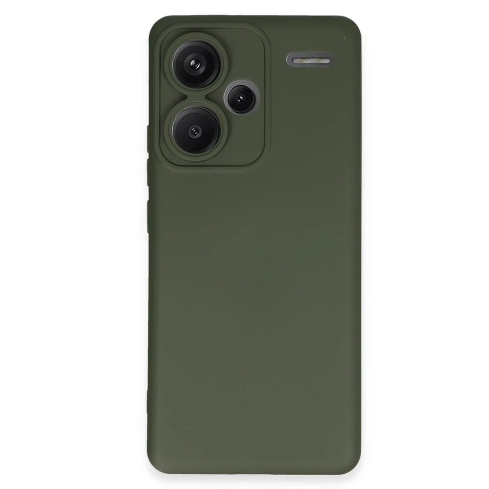 Mey İthalat®   Redmi Note 13 Pro Plus Kılıf Nano içi Kadife Silikon - Koyu Yeşil