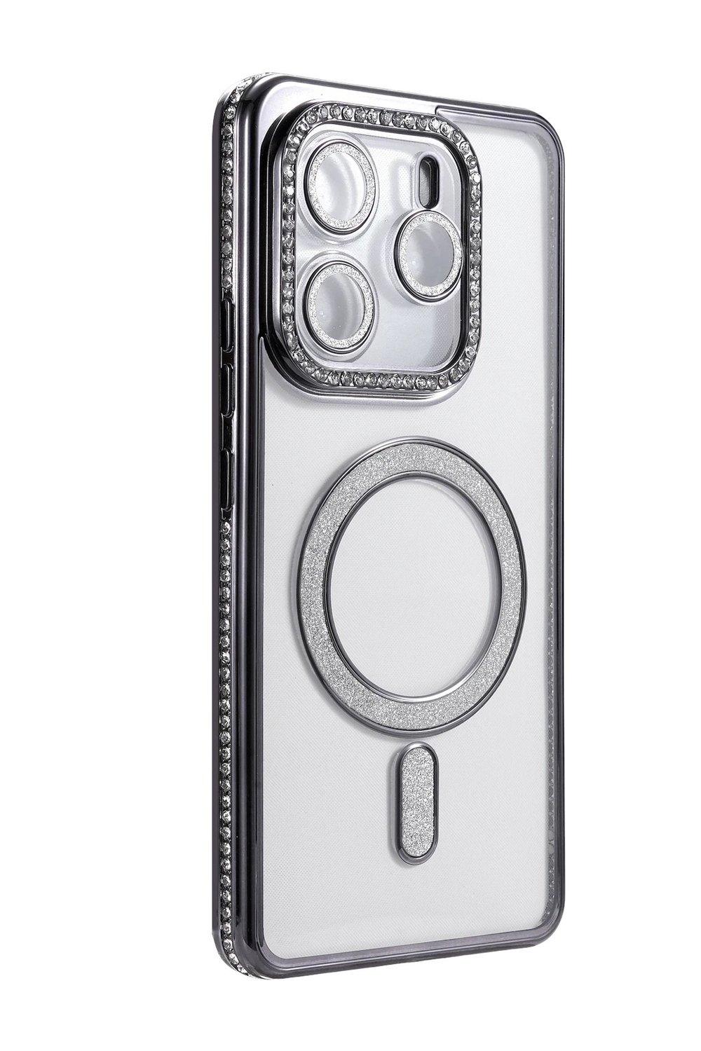 Mey İthalat®   Redmi Note 14 4G Joke Simli Magneticsafe Kılıf - Siyah