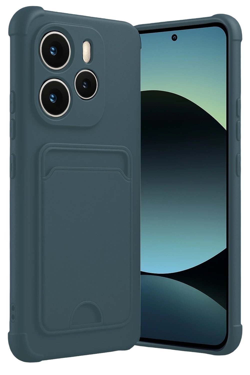 Mey İthalat®   Redmi Note 14 4G Kelvin Kartvizitli Silikon - Koyu Yeşil
