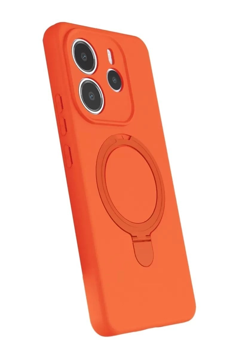 Mey İthalat®   Redmi Note 14 4G Regal Magsafe Standlı Kapak - Turuncu