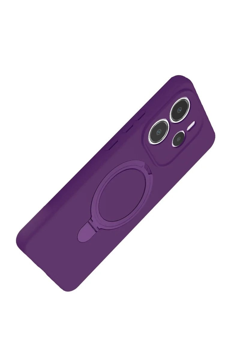 Mey İthalat®   Redmi Note 14 4G Regal Magsafe Standlı Kapak - Derin Mor
