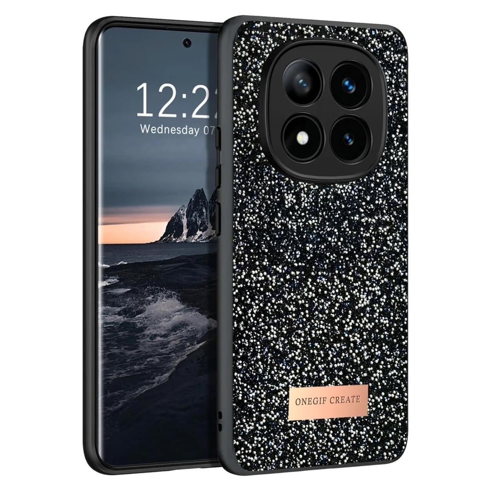 Mey İthalat®   Redmi Note 14 Pro 4G Bright Simli Kapak - Siyah