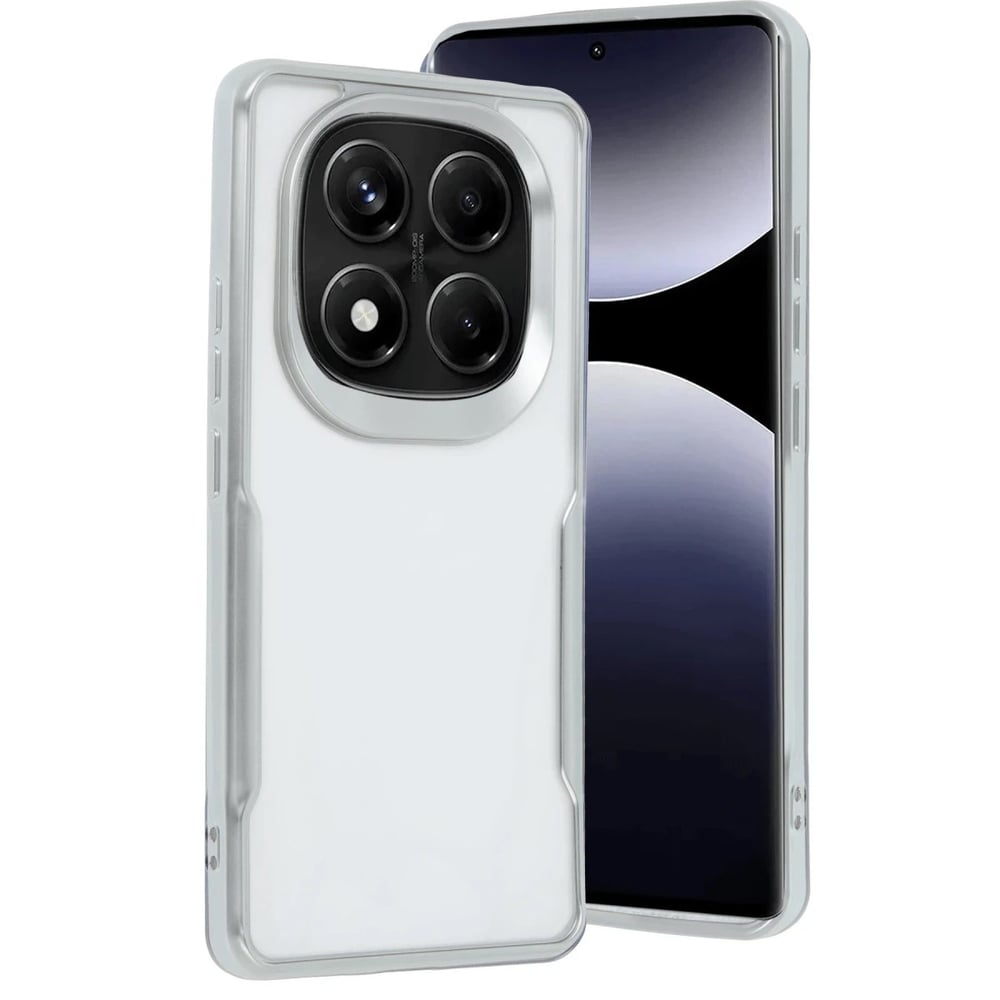Mey İthalat®   Redmi Note 14 Pro 4G Kılıf Boyi Silikon Kapak - Gümüş