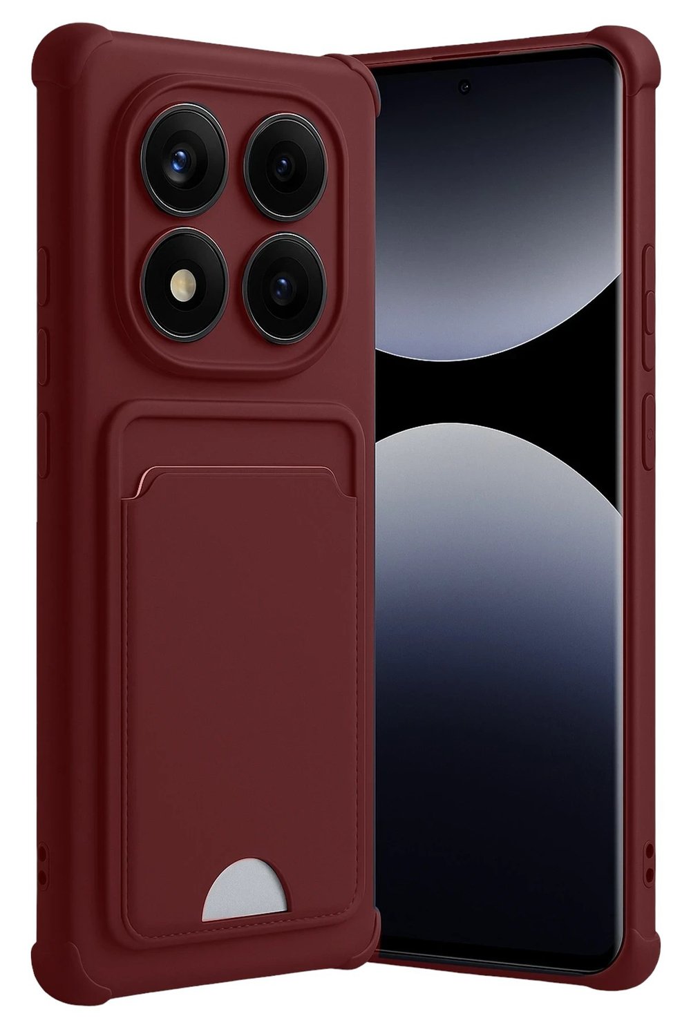Mey İthalat®   Redmi Note 14 Pro 5G Kelvin Kartvizitli Silikon - Bordo