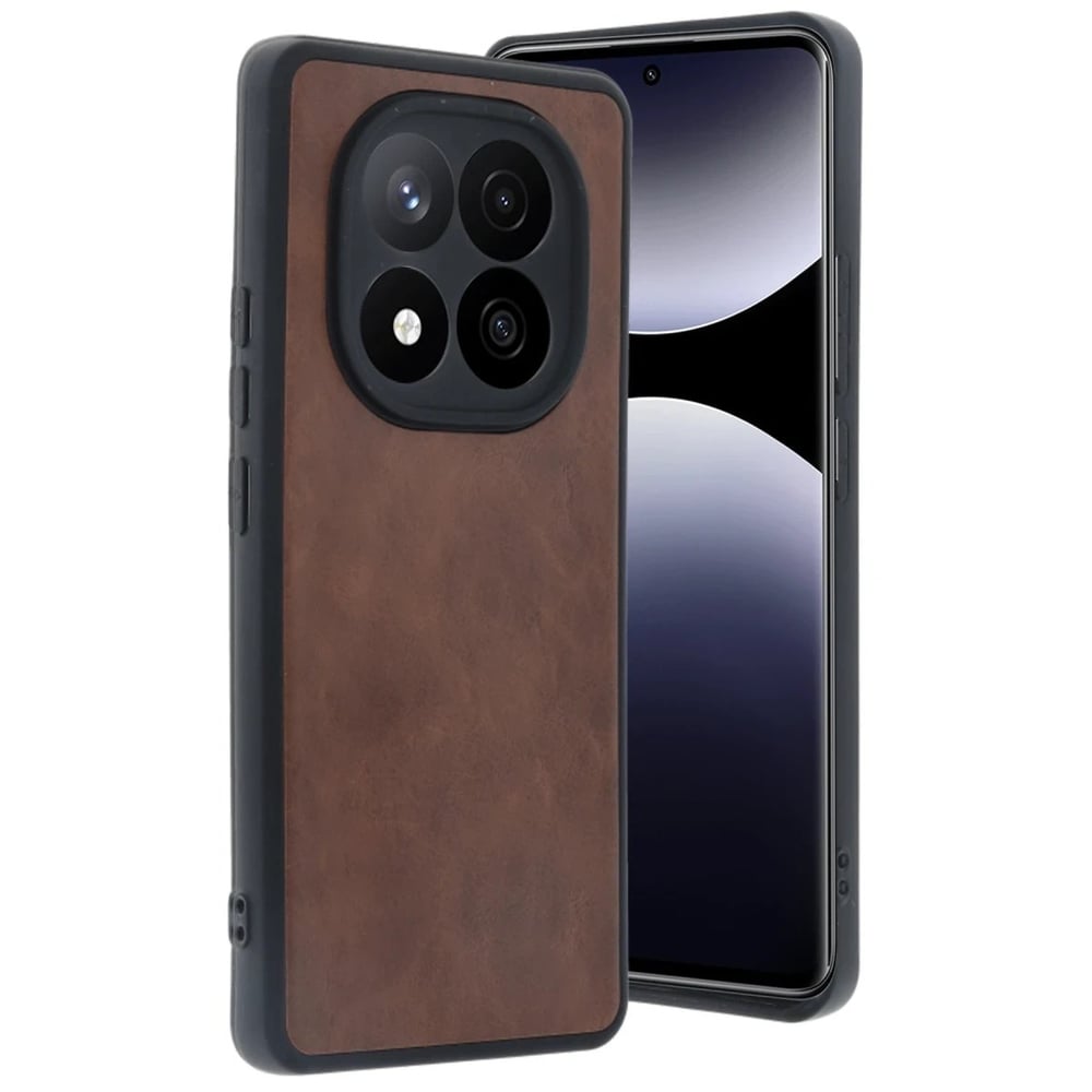 Mey İthalat®   Redmi Note 14 Pro 5G Kılıf Aras Deri Kapak - Taba