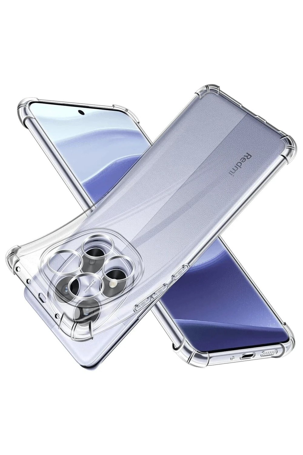 Mey İthalat®   Redmi Note 14 Pro 5G Kılıf Lüx Şeffaf Silikon
