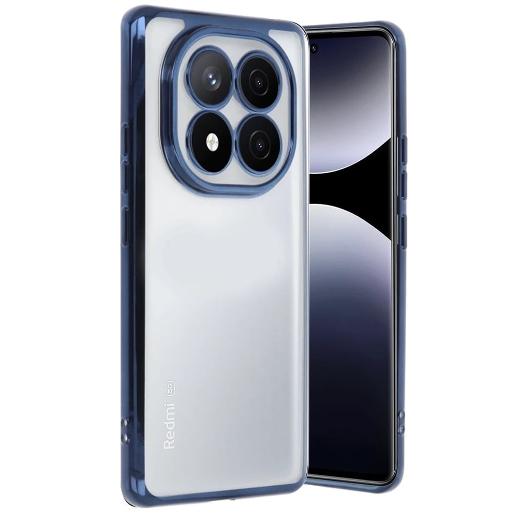 Mey İthalat®   Redmi Note 14 Pro 5G Kılıf  Lensli Silikon - Lacivert