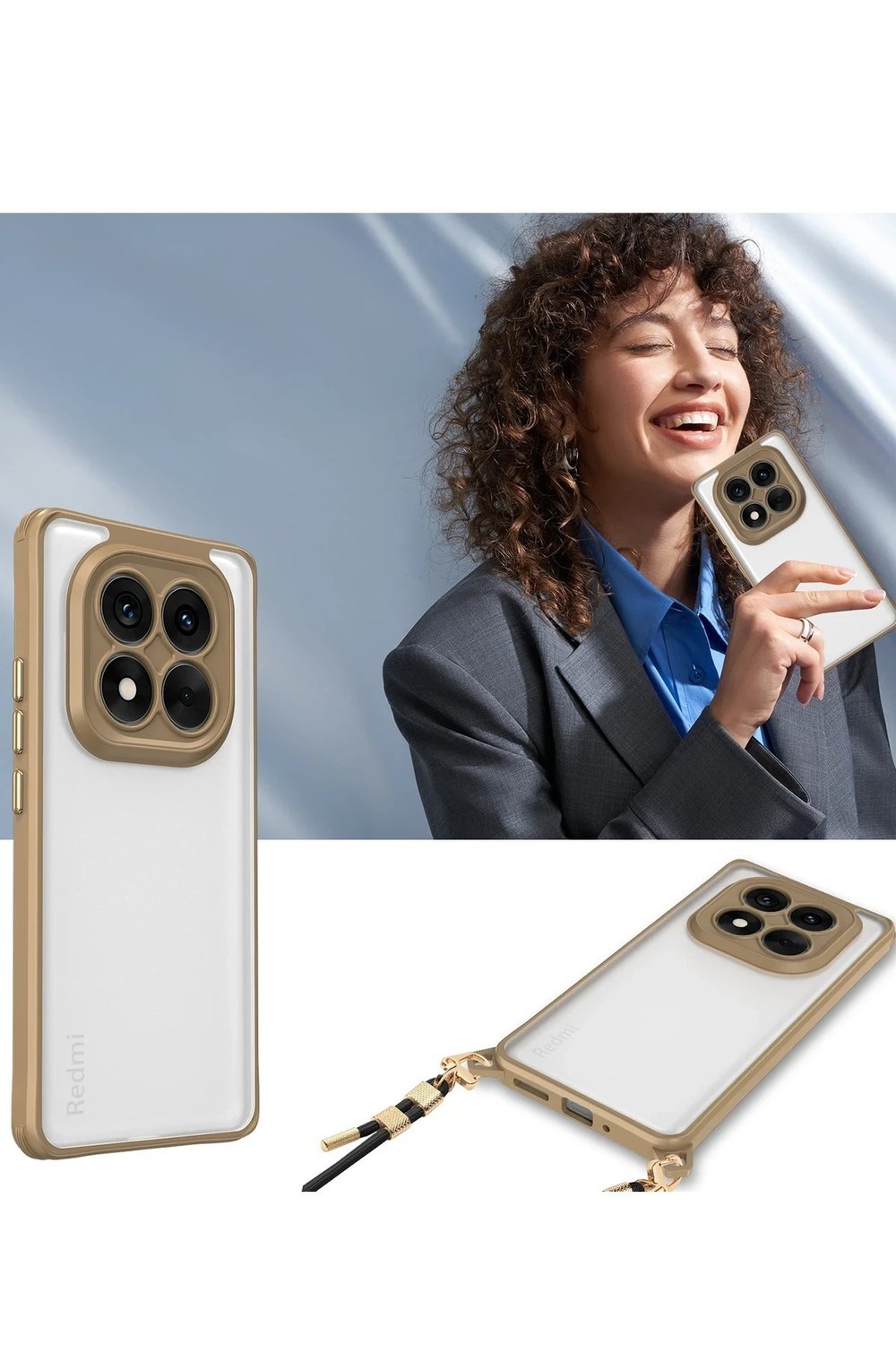 Mey İthalat®   Redmi Note 14 Pro Plus Kılıf Penta Silikon Kılıf - Çöl Titanyum