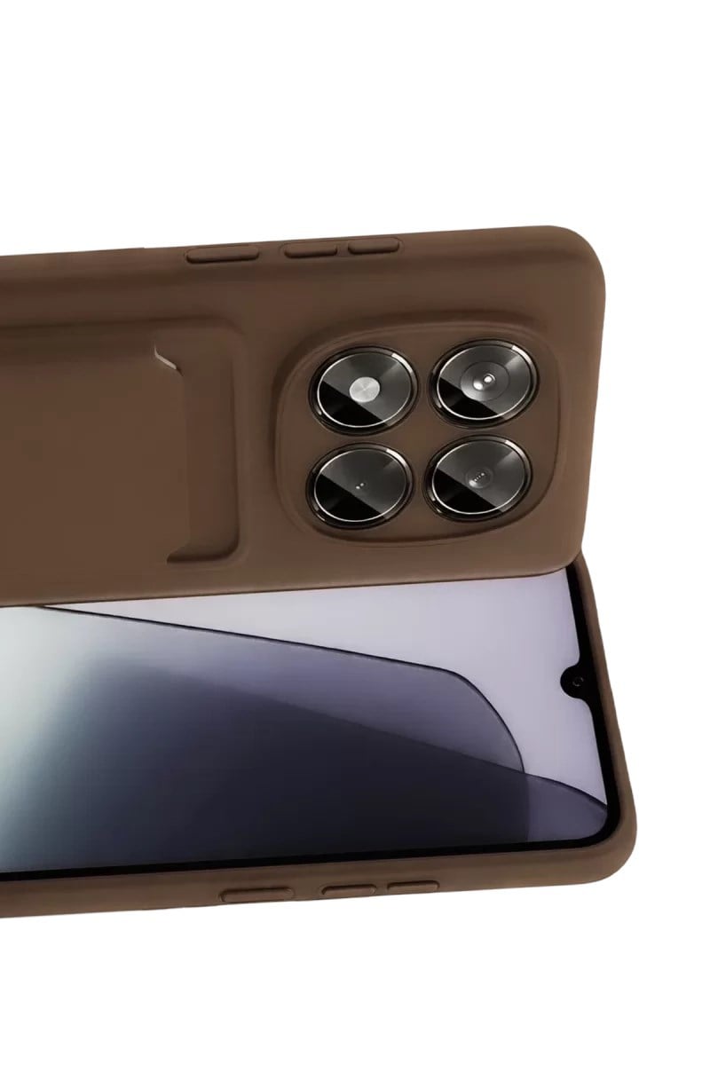 Mey İthalat®   Redmi Note 15 4G Kelvin Kartvizitli Silikon - Kahverengi