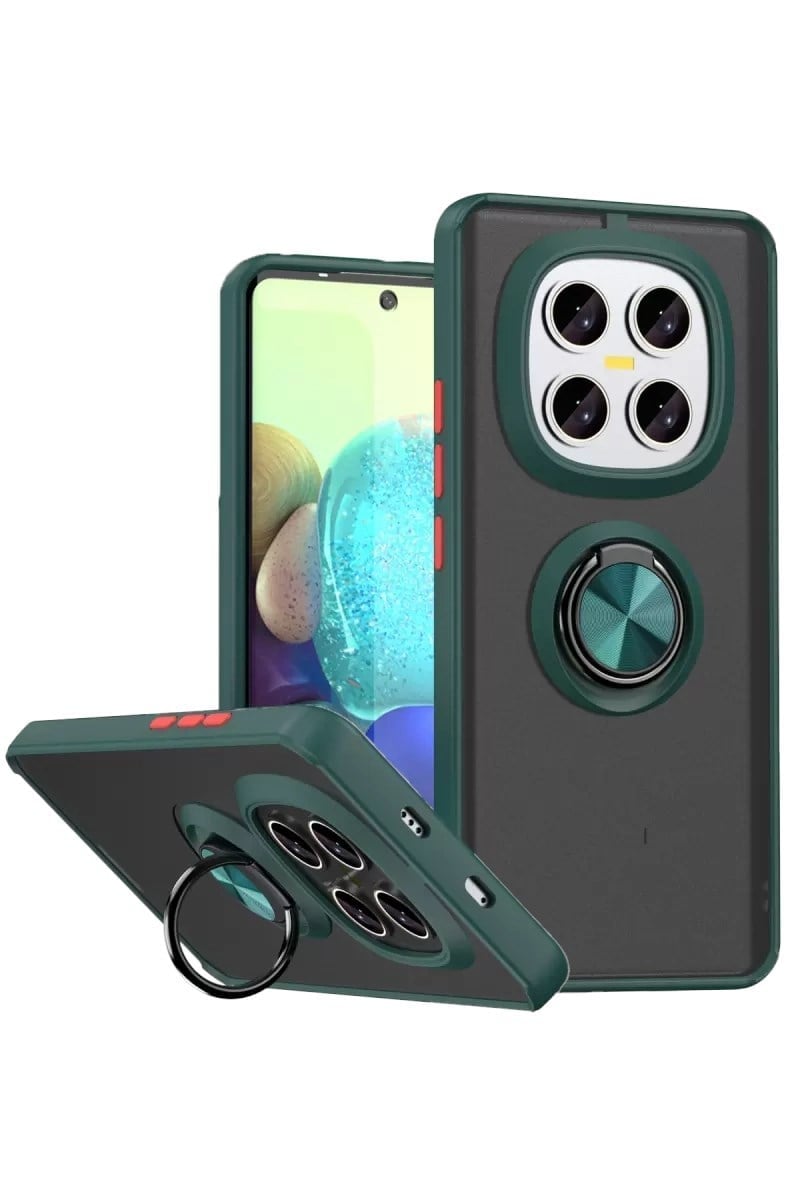 Mey İthalat®   Redmi Note 15 4G Montreal Yüzüklü Silikon Kapak - Yeşil