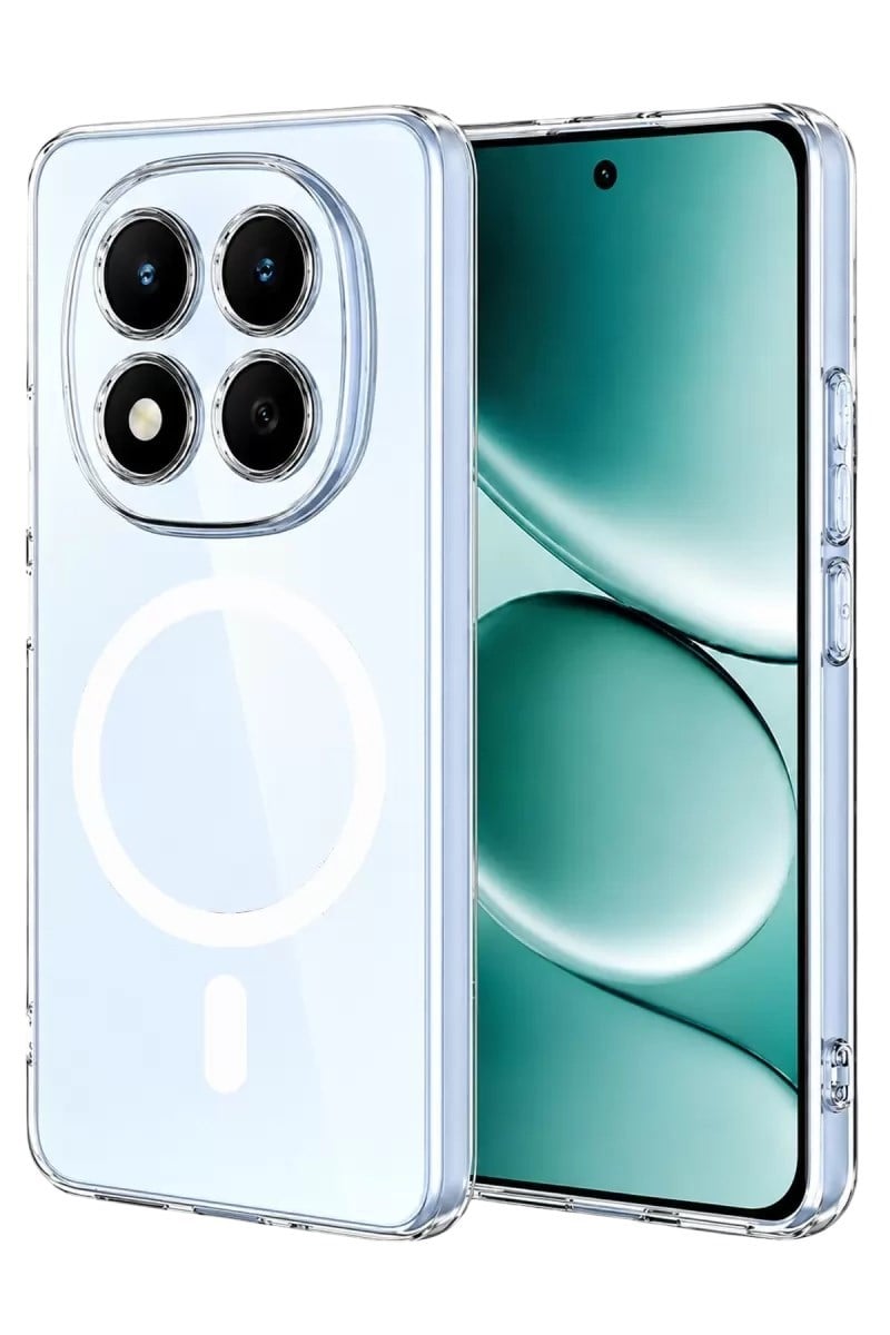 Mey İthalat®   Redmi Note 15 Pro 5G Combo Sert Şeffaf Magsafe Kapak - Şeffaf