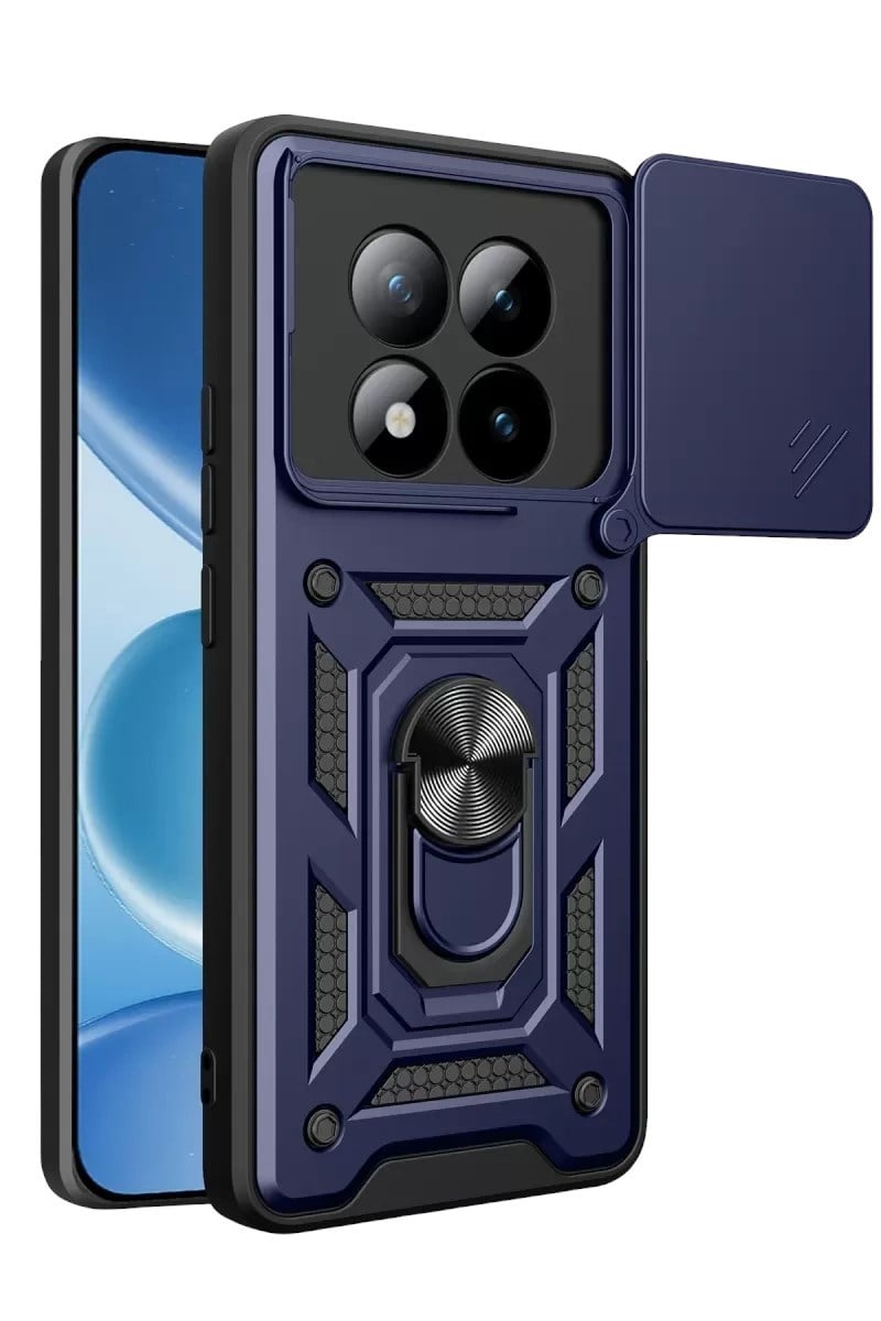 Mey İthalat®   Redmi Note 15 Pro 5G Pars Lens Yüzüklü Silikon - Lacivert