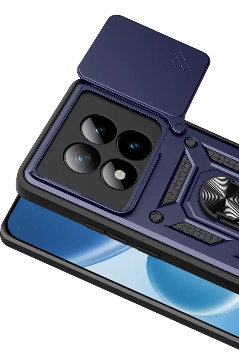Mey İthalat®   Redmi Note 15 Pro 5G Pars Lens Yüzüklü Silikon - Lacivert