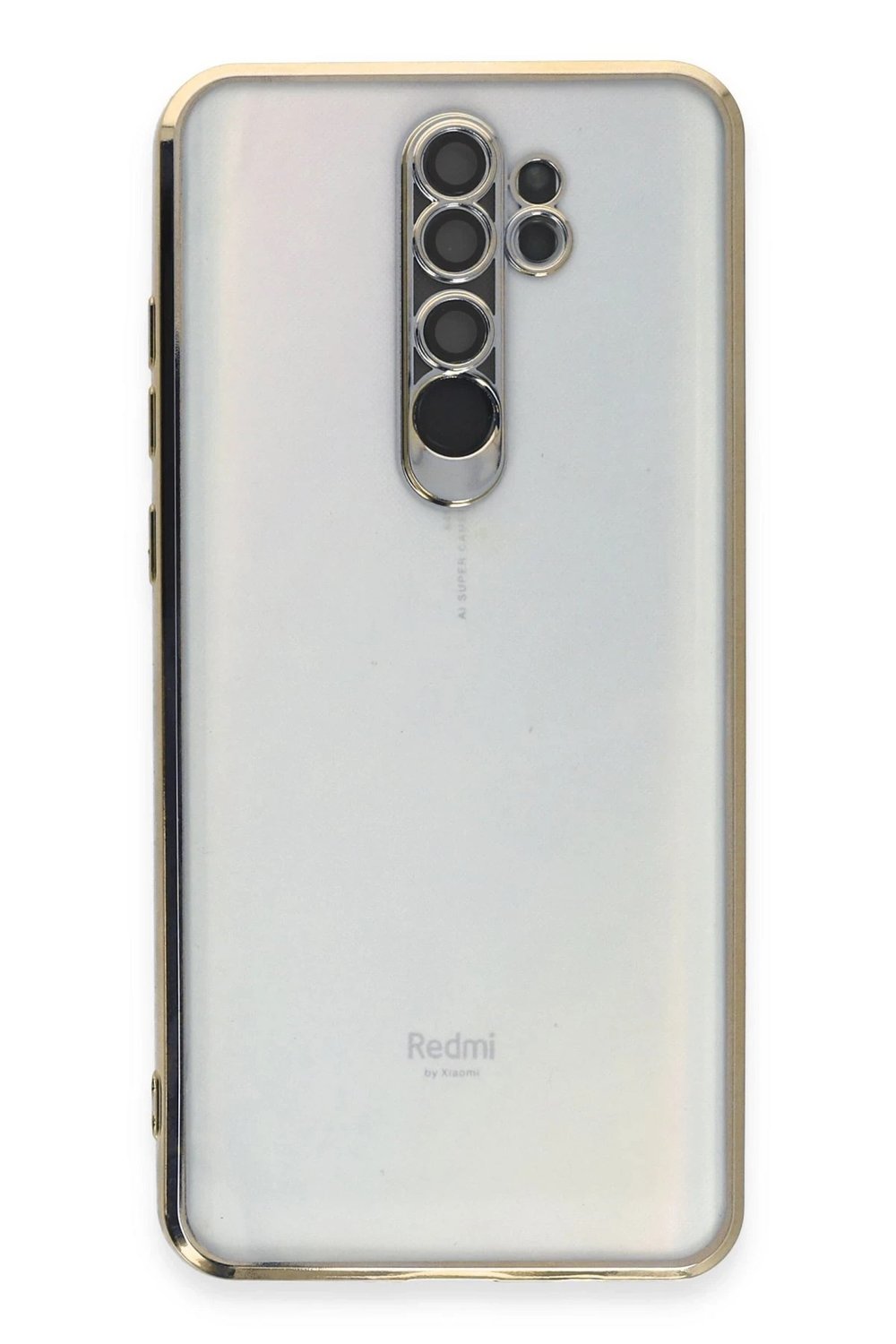 Mey İthalat®   Redmi Note 8 Pro Kılıf  Lensli Silikon - Gold