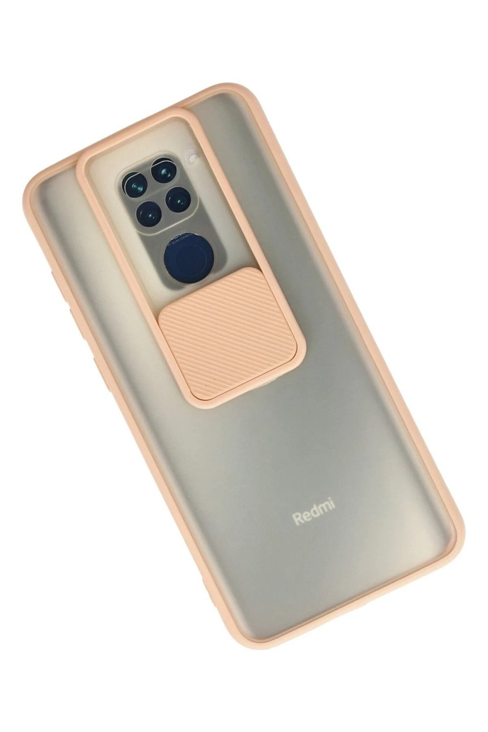 Mey İthalat®   Redmi Note 9 Kılıf Palm Buzlu Kamera Sürgülü Silikon - Pembe
