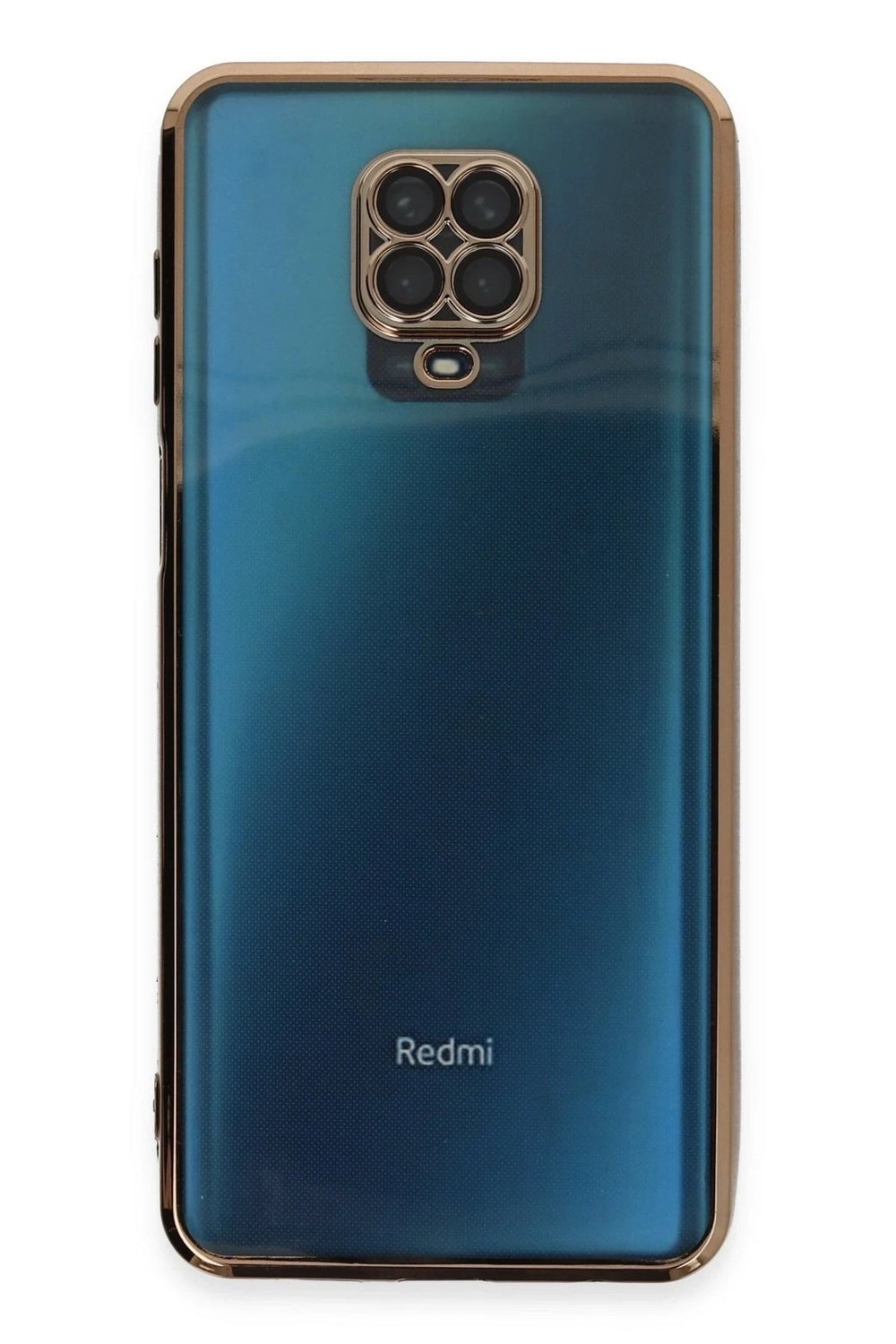 Mey İthalat®   Redmi Note 9 Pro Kılıf  Lensli Silikon - Gold