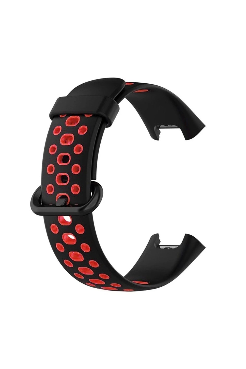 Mey İthalat®   Redmi Watch 2 Spor Delikli Kordon - Siyah-Kırmızı