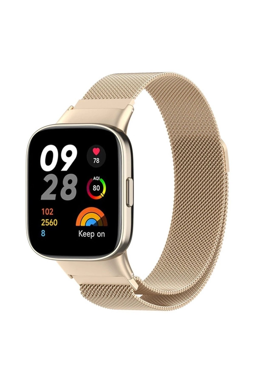 Mey İthalat®   Redmi Watch 3 Metal Mıknatıslı Kordon - Metalik Gold