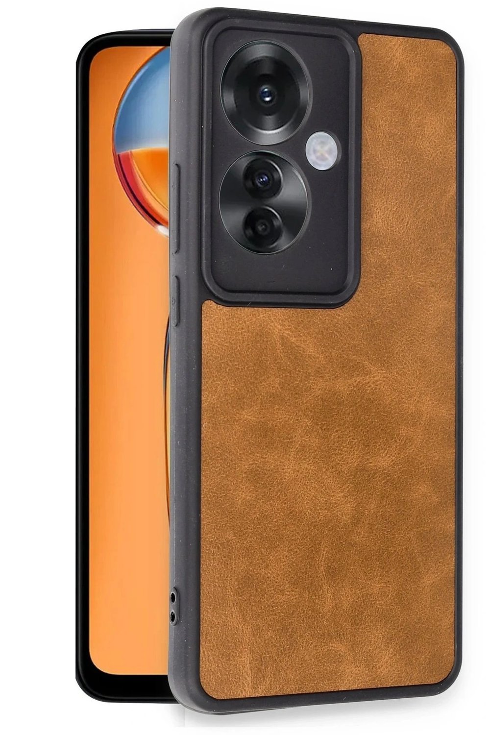 Mey İthalat®   Reno 11F Kılıf Aras Deri Kapak - Taba