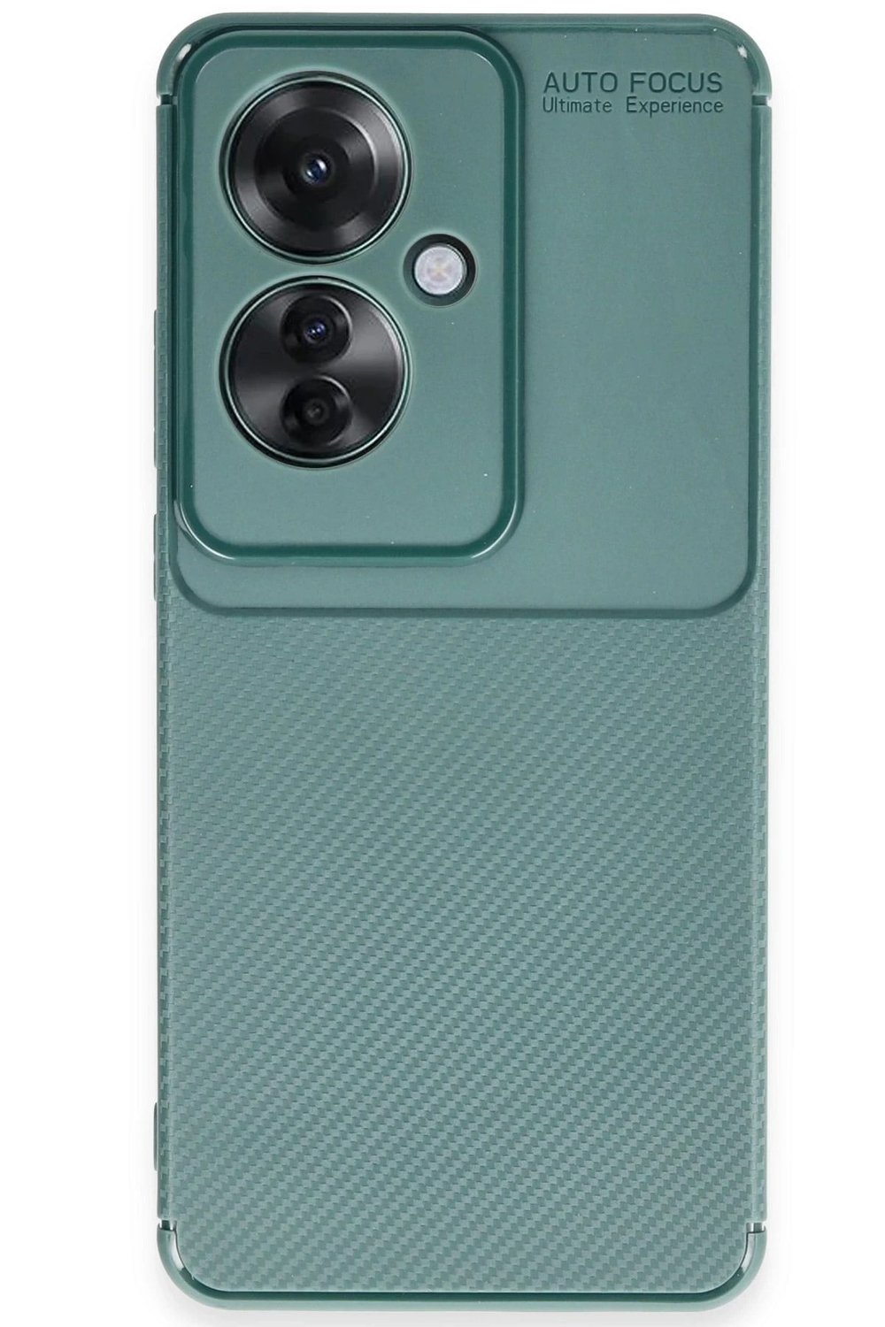 Mey İthalat®   Reno 11F Kılıf Auto Focus Karbon Kapak - Koyu Yeşil