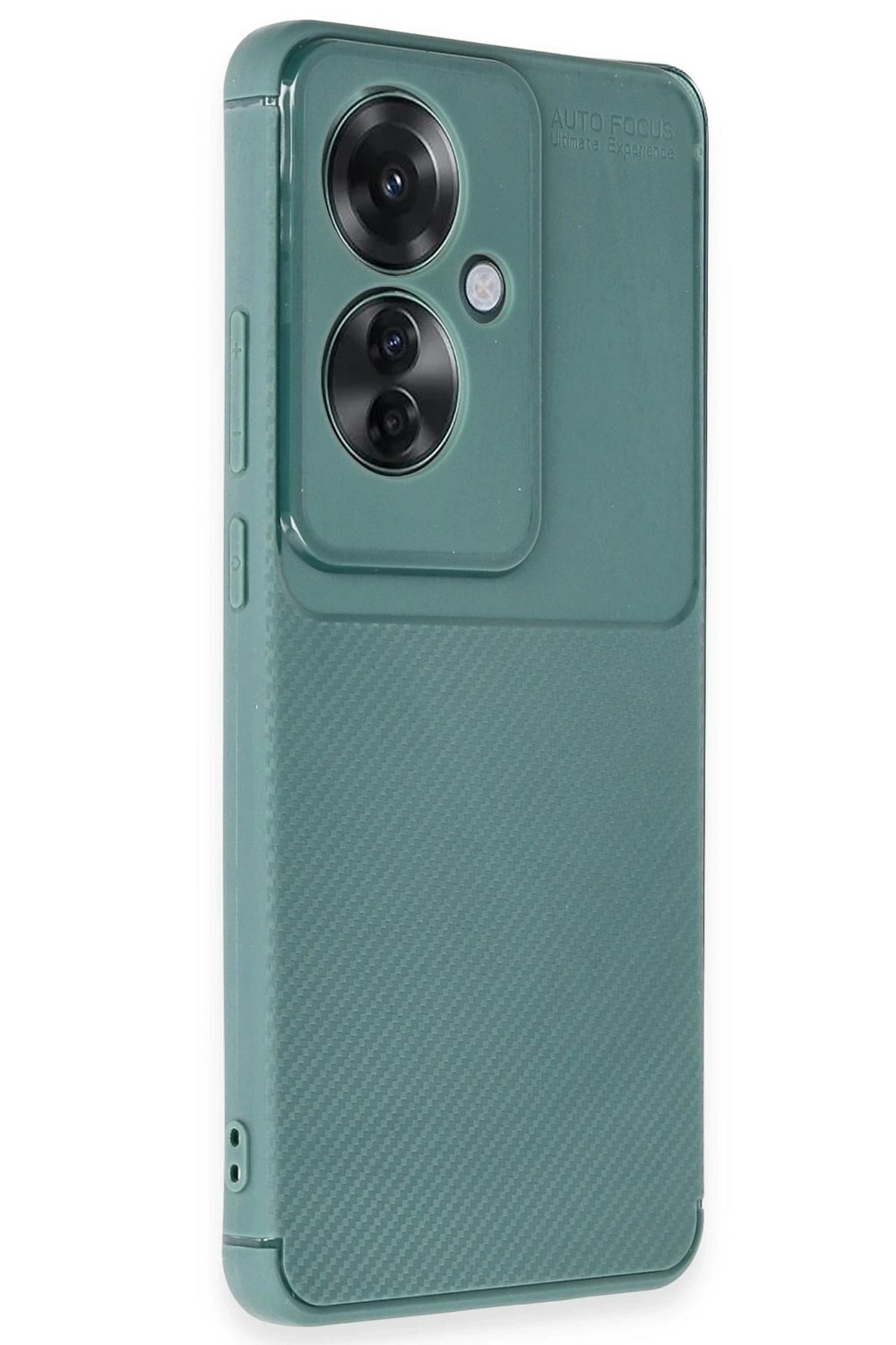 Mey İthalat®   Reno 11F Kılıf Auto Focus Karbon Kapak - Koyu Yeşil