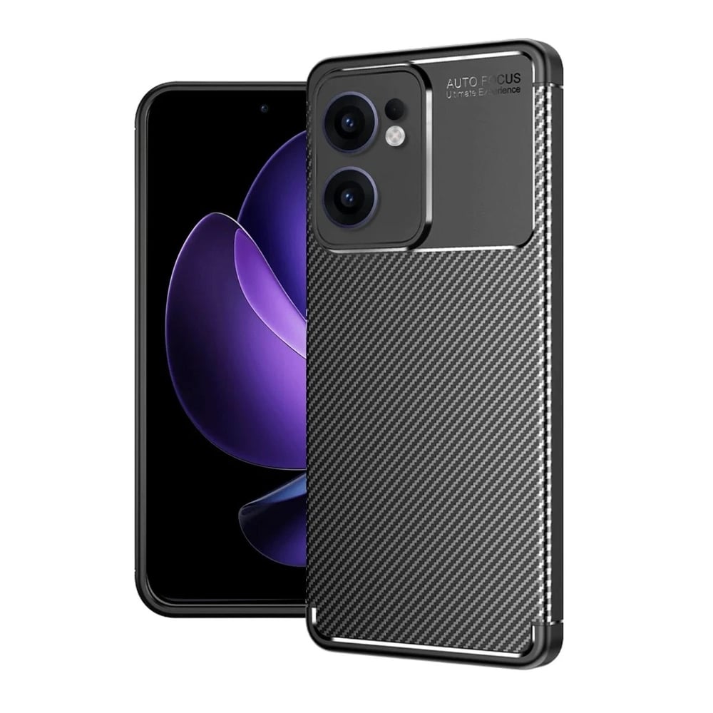 Mey İthalat®   Reno 13F Kılıf Auto Focus Karbon Kapak - Siyah