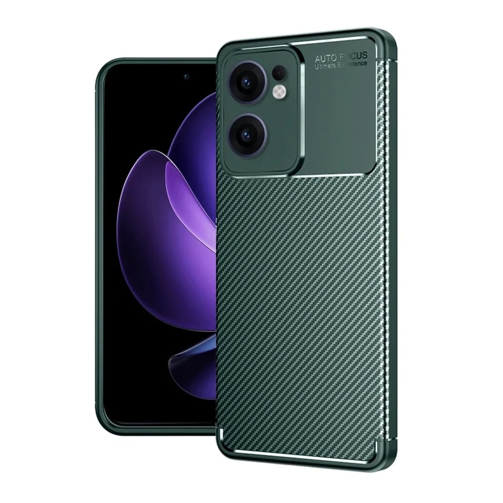 Mey İthalat®   Reno 13F Kılıf Auto Focus Karbon Kapak - Koyu Yeşil