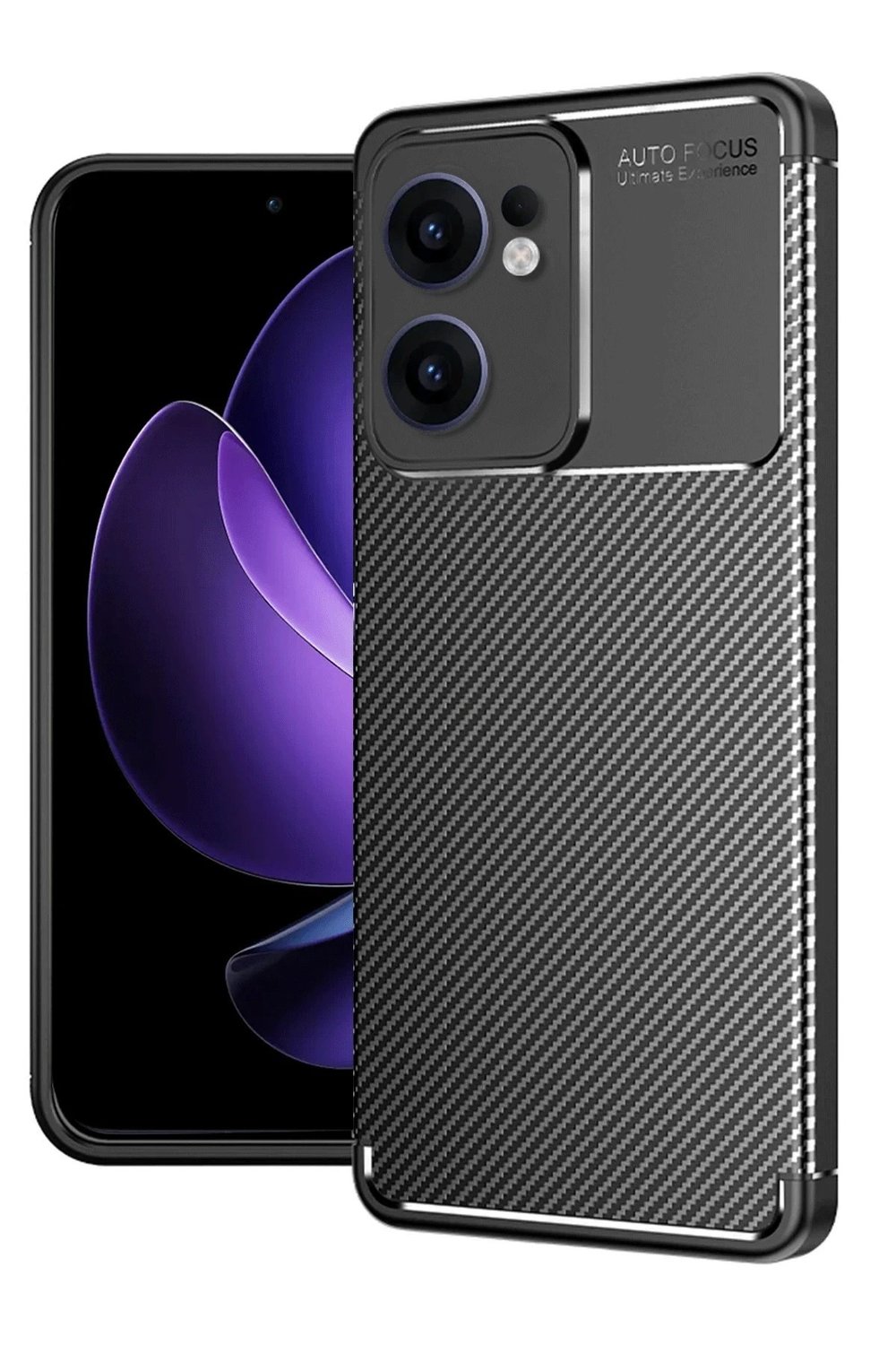 Mey İthalat®   Reno 13F Kılıf Auto Focus Karbon Kapak - Siyah