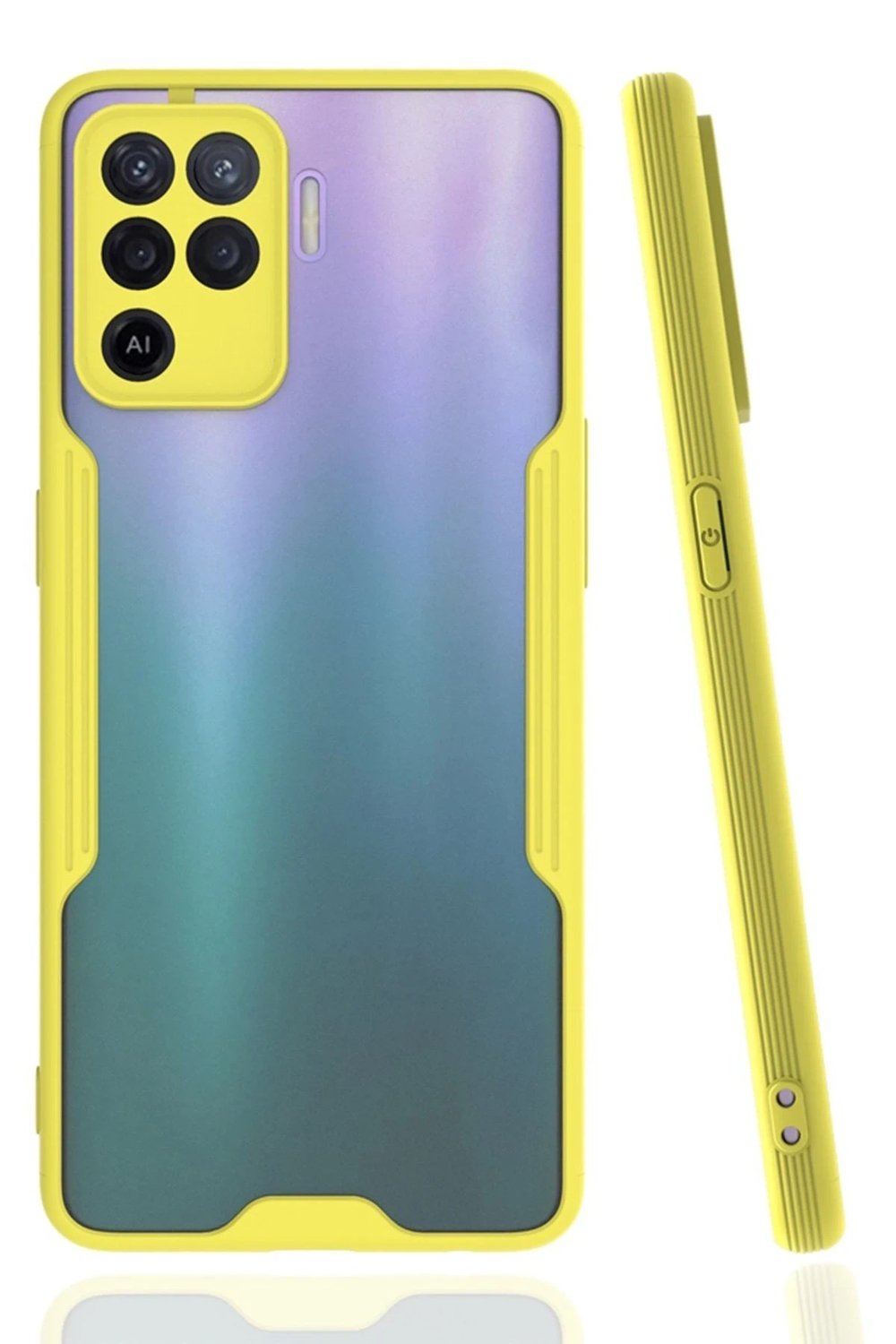 Mey İthalat®   Reno 5 Lite Kılıf Platin Silikon - Sarı