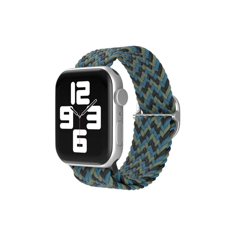 Mey İthalat®   Watch 38mm Star Kordon - Zigzag Mavi-Yeşil