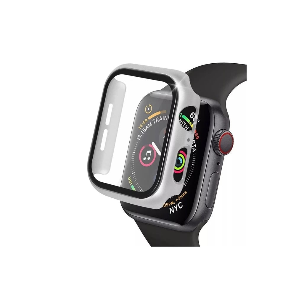 Mey İthalat®   Watch 40mm Camlı Kasa Ekran Koruyucu - Gümüş