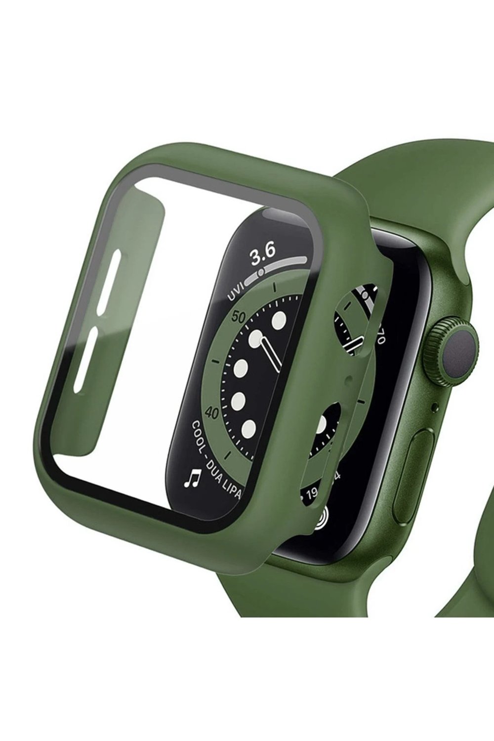 Mey İthalat®   Watch 42mm Camlı Kasa Ekran Koruyucu - Koyu Yeşil