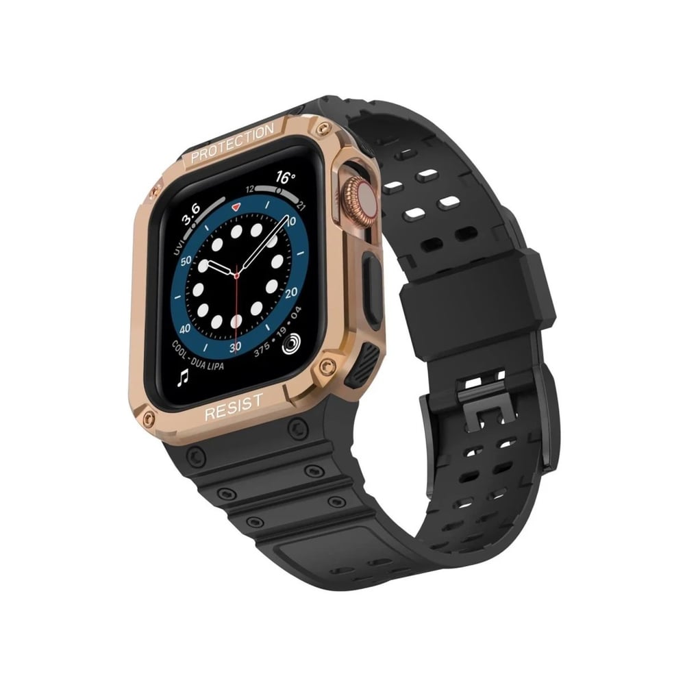 Mey İthalat®   Watch 42mm KR401 Silikon Kordon - Siyah-Rose