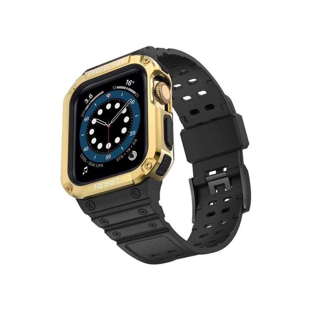 Mey İthalat®   Watch 42mm KR401 Silikon Kordon - Siyah-Gold