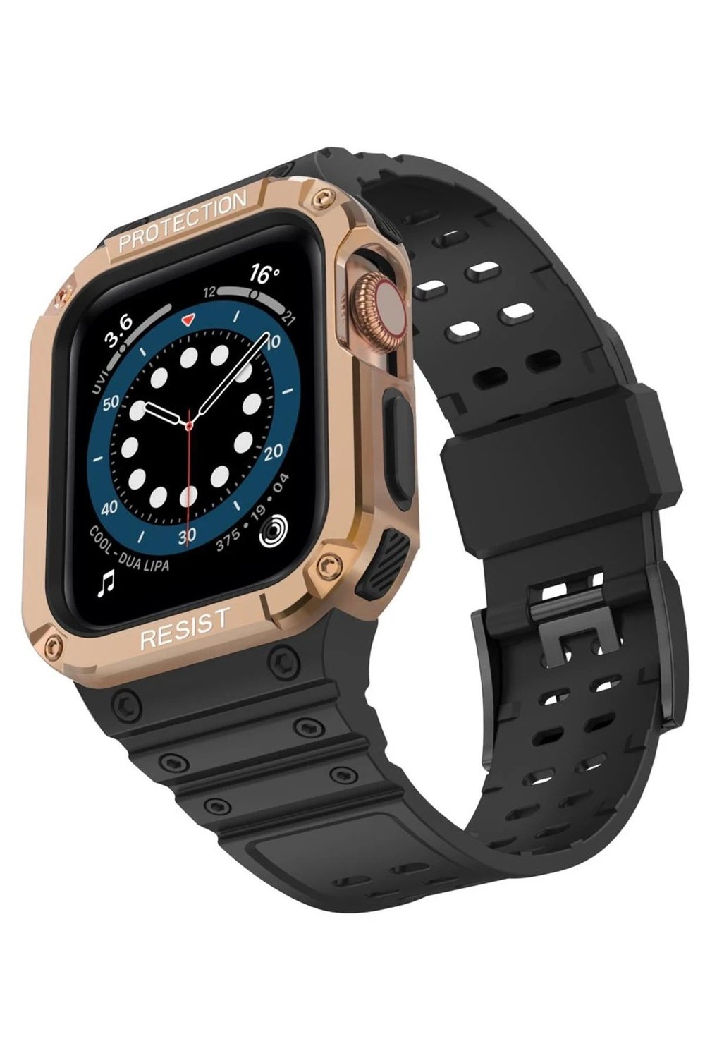 Mey İthalat®   Watch 42mm KR401 Silikon Kordon - Siyah-Rose